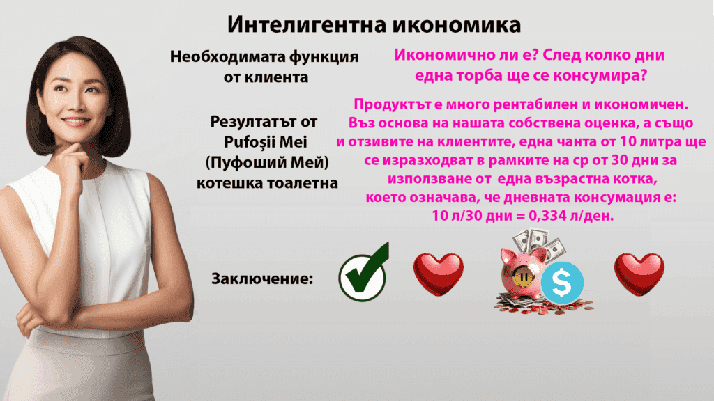 Хигиенична, слепваща Тоалетна постелка за котки с аромат на цветя, 10л. (4) (Пуфоший Мей)