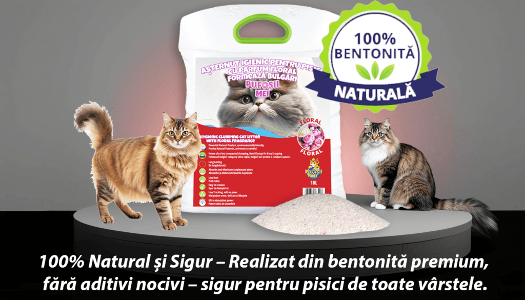 Așternut Pentru Pisici, Pufoșii Mei, Igienic, Premium, Cu Parfum Floral, Formează Bulgări | 10L (3)